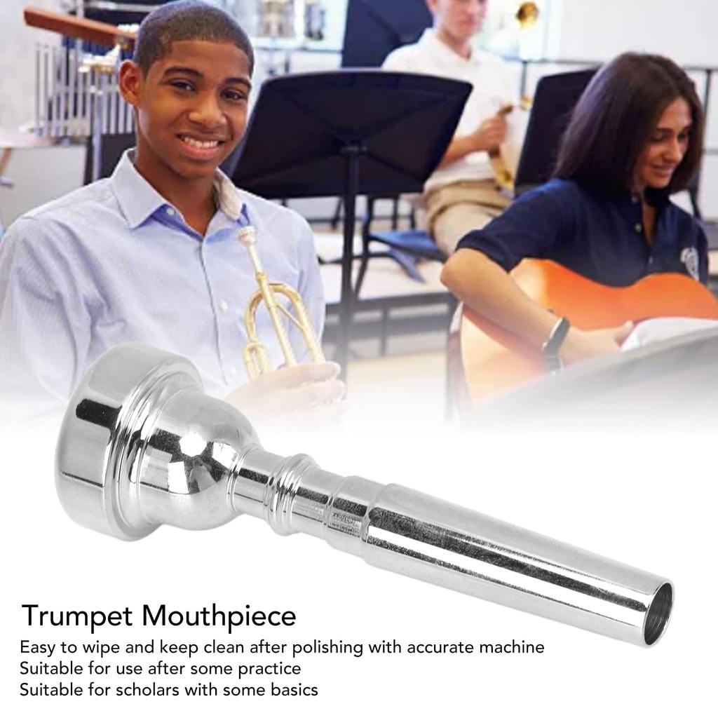 Trumpet Mouthpiece - Beginner to Professional Replacement - Silver - Easy to Clean - Suitable for Playing, Lessons, and Tracks