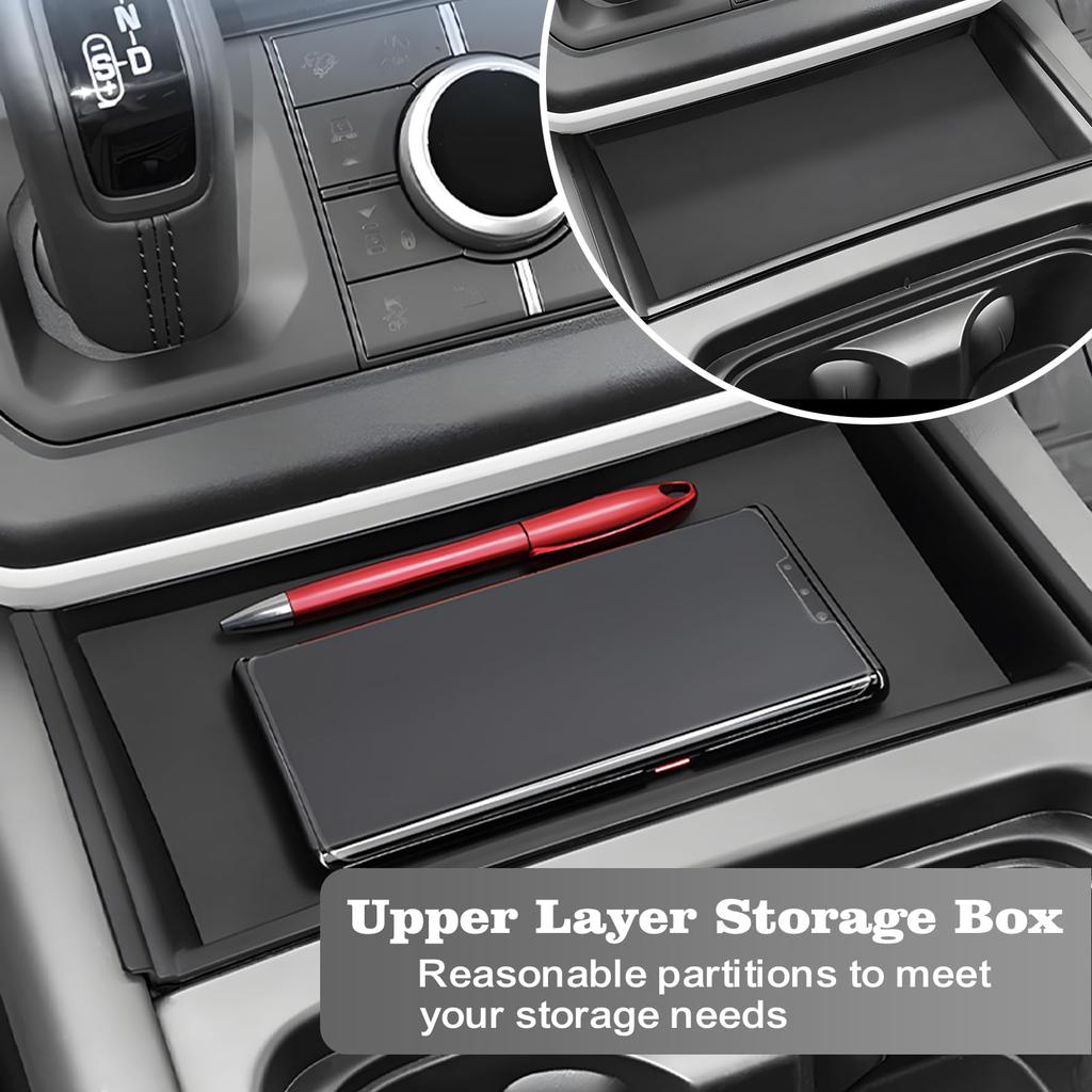 YEVEDUO Land Rover Defender 90 110 Accessories Center Console Organizer Tray Storage Box with Mat 2020-2024 Two-Tier Anti-Slip