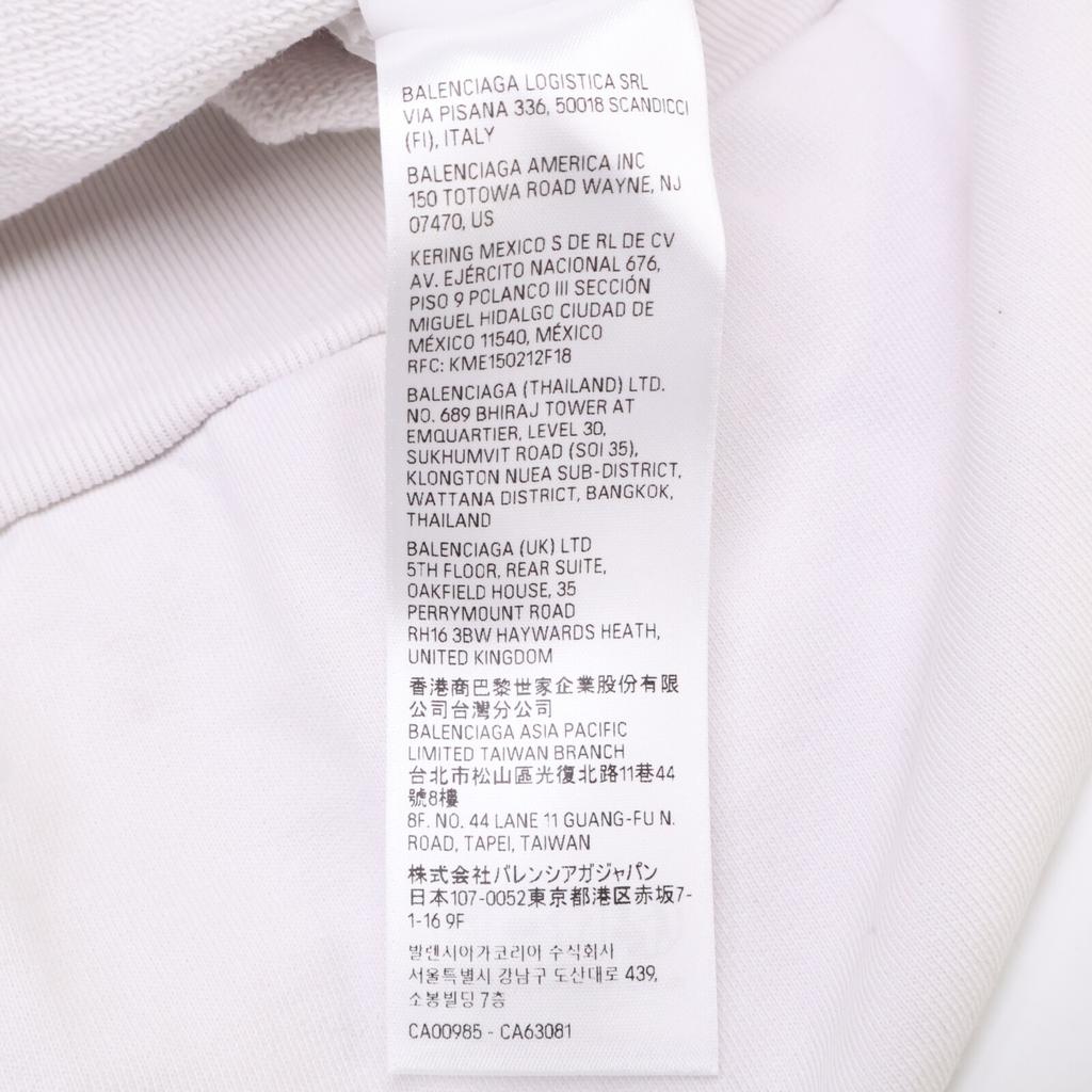 Balenciaga [Excellent Condition/Domestically Authorized] 744441 TOVB1 TAPE Type Crushed Pullover Hoodie Tops XXS whiteUsed