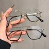 Classic Double-Bridge Square-Frame Anti-Blue Light Presbyopia Glasses Stylish Metal Ultra-Lightweight Reading Eyewear Unisex