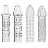Reusable Clear Penis Extension Sleeve Girth Enhancer Delay Ejaculation Sex Toy