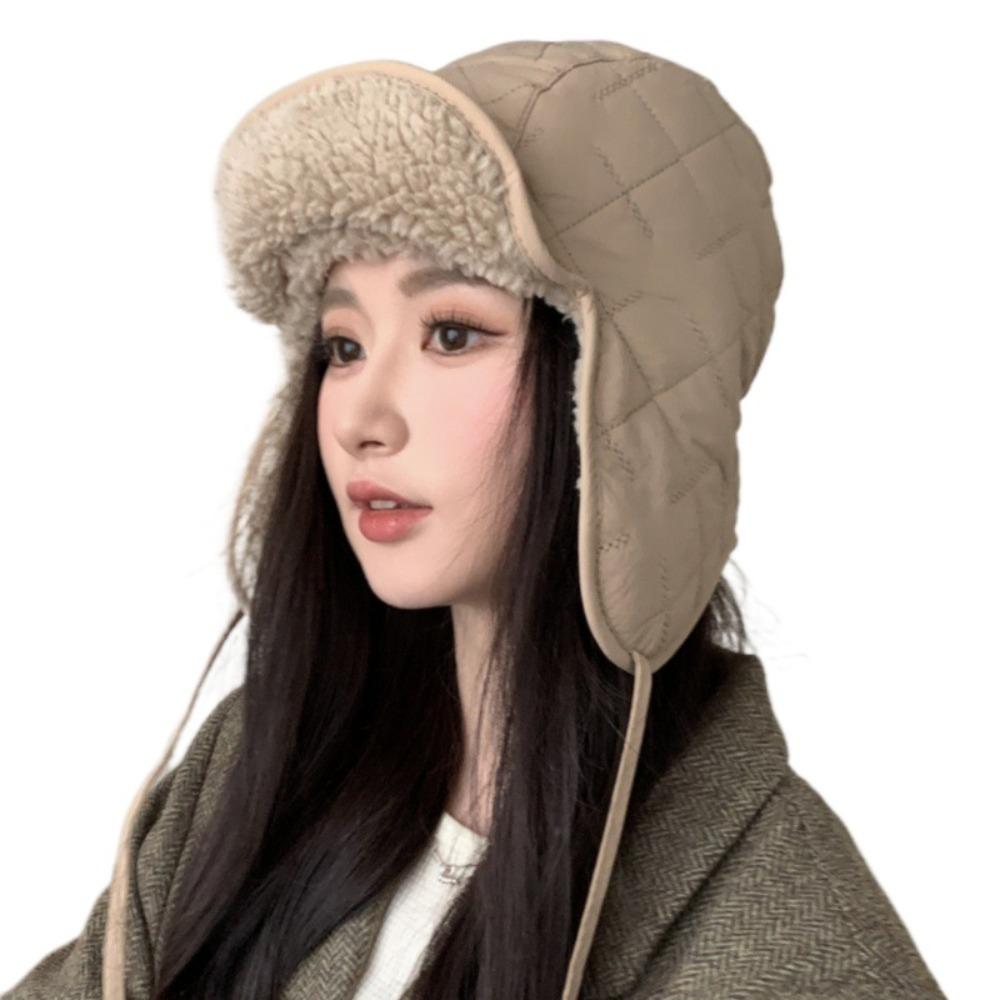 Mit Ohrenklappen Lei Feng Mütze Verdickte Lammwolle Damen Plüschmütze Outdoor Radfahren Kopfbedeckung