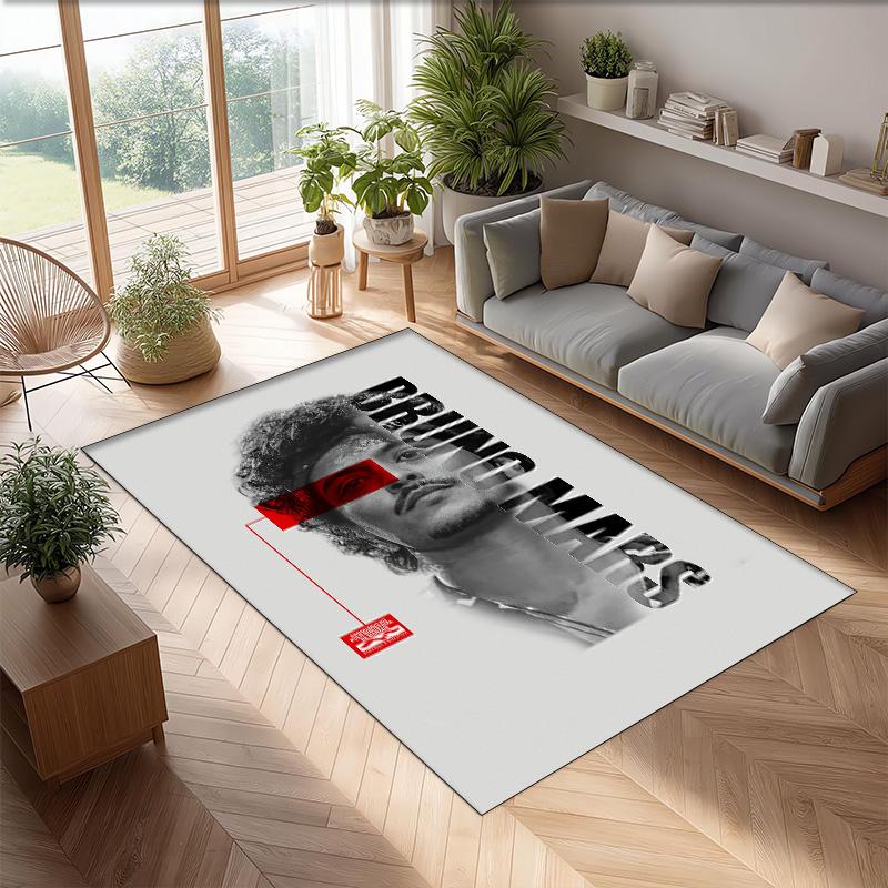 Soft Crystal Velvet Floor Rug,Bruno Mars Anti Slip Decorative Carpet, Plush Area Mat For Indoor Home Decoration