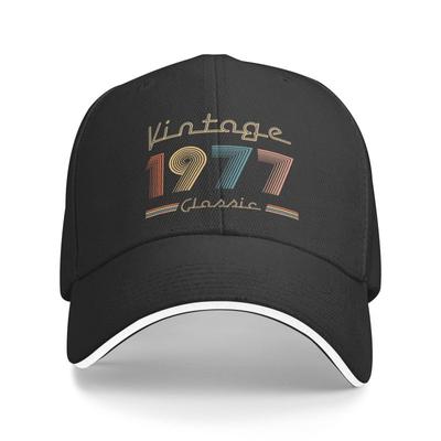Nieuwe Klassieke Vintage 1977 Unisex Volwassen Baseballpet Ritro 45e Verstelbaar Vakantiecadeau Unisex Hoed Zonnehoed voor Dames