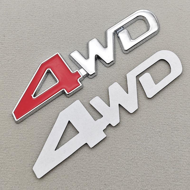3D Metal Car Logo 4WD Sticker Trunk Badge Fender Side Emblem For JEEP Toyota Frod Chevrolet Honda Universal Accessories Wq1