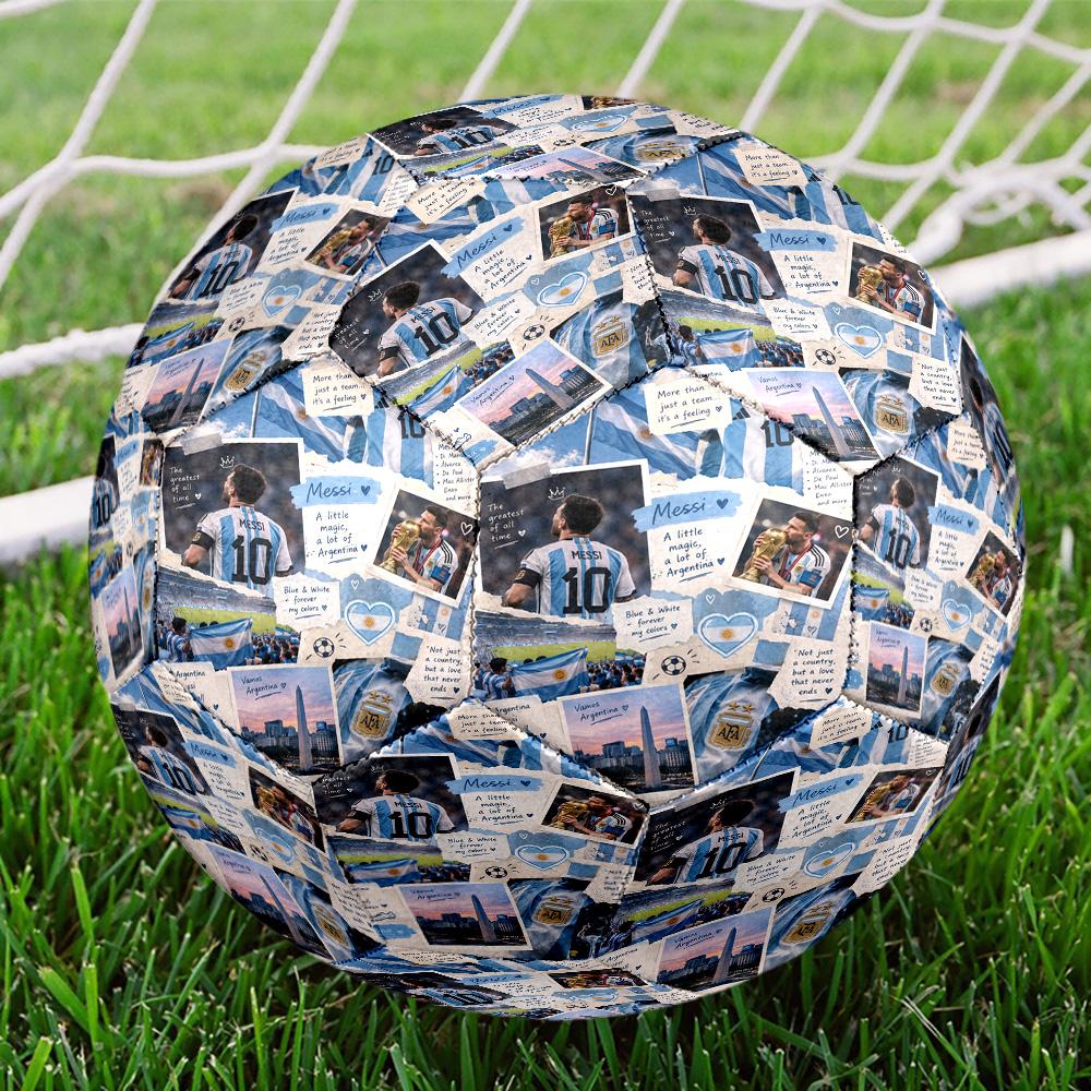 Messi 10 Number World Cup Victory Celebration Soccer Ball Size 5 Football Machinestitched Indooroutdoor Universal Football