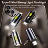 Portable Type-C Mini Flashlight Phone Keychain Usb-C Electric Torch Nightlight Table Lamp For Riding Sports Outdoor Camping