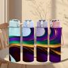 1PC Purple Gold Swirl Liquid Marble Print 750ml Color Plastic Sports Water Bottle Leakproof Flip Straw Lid Suitable for Sports Office Home Use