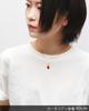 [Shinjuku Gin no Kura] Single Stone Necklace 45cm Carnelian K18 Plated Bezel Setting Simple Sterling Silver 925 18k Gold Women's