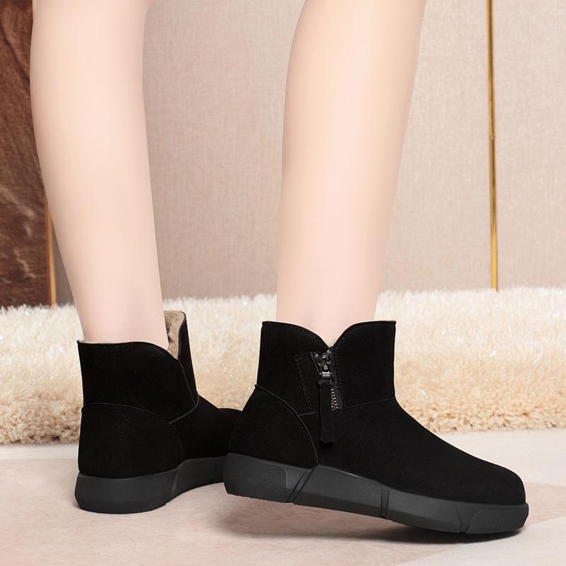 Fashion AIYUQI Snow Boots Female Genuine Leather 2025 New Natural Wool Winter Boots Women Large Size Non-slip Women's Ankle Boots