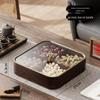 Retro Chinese-Style Wood-Inspired Dry Fruit Storage Box with Lid for Living Room Coffee Table