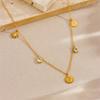 DIEYURO 316L Stainless Steel Golden Zircon Sun Flower Shell Pendant Necklace Lady New Fashion Neck Chain Jewelry Party Gift