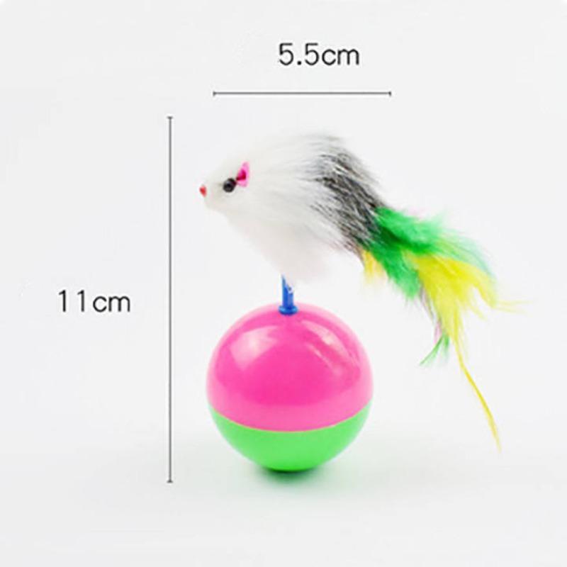 1pc New Arrival Durable Pet Cat Toys Mimi Favorite Fur Mouse Tumbler Kitten Cat Toys Plastic Play Balls for Catch Cats Supplies