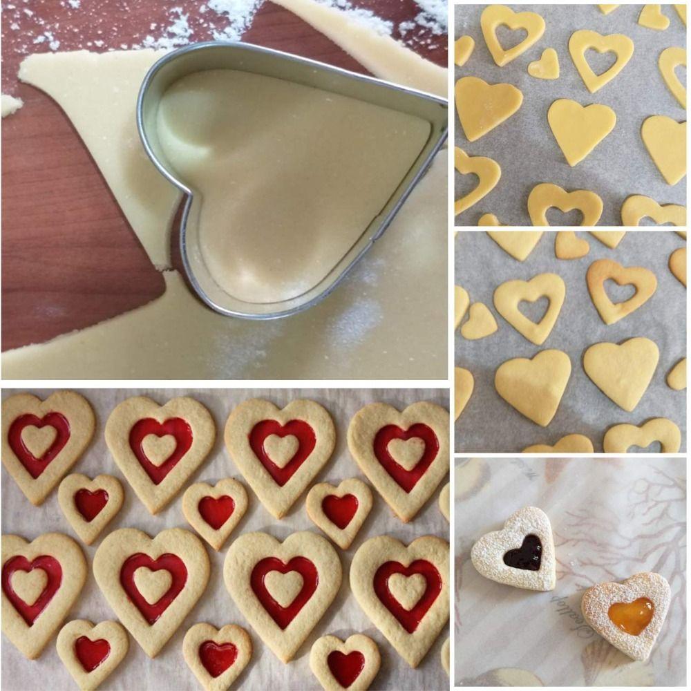 5Pcs Heart Shaped Heart Shaped Cookie Cutters Stainless Steel Biscuit Cutters  Pastry Making