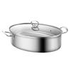 Jitian Jiang SUS304 Stainless Steel Oval Fish Steamer Pot