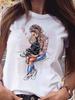 Cartoon Mother and Son Daughter Pattern Printed Women's T-Shirt Summer Casual Harajuku T-Shirt