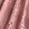 Elegant Pearl Chain Diamon Luxury Embroidery Lace Prom Evening Dresses Women Summer Short Sleeve Hollow Out Midi Long Dress