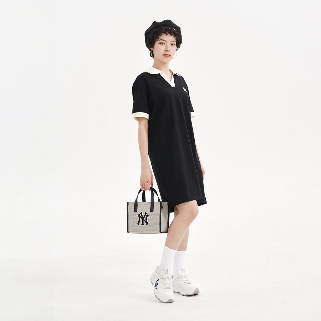 New MLB Short Sleeved Dresses Women's Black 3FOPB0333-50BKS