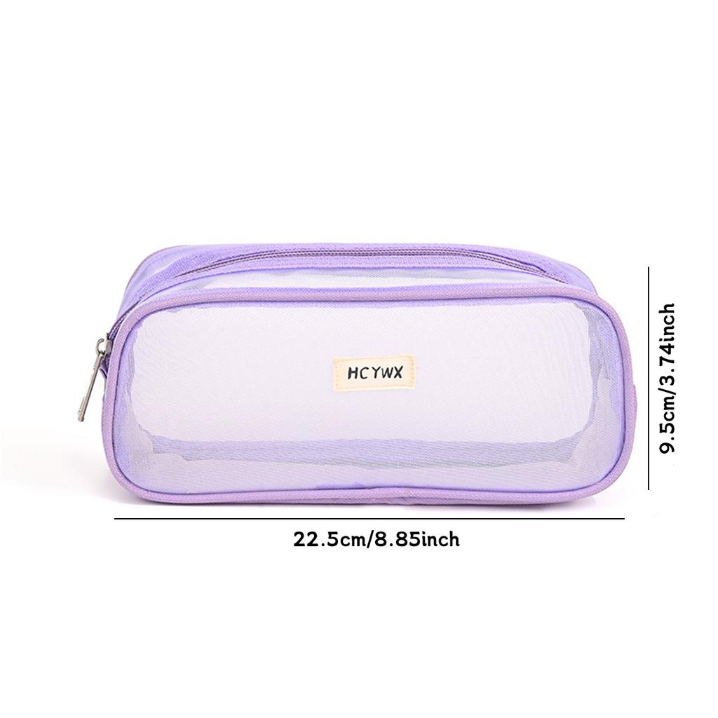 Transparente Netztasche für Stifte, tragbar, mit großem Fassungsvermögen, Unisex, Aufbewahrungsbox für Schreibwaren, hochwertig, schlicht, Studenten-Stiftebox