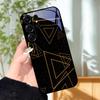 For Samsung S23 S24 Ultra Fashion Case S24 Plus / S23+ S24+ Hard PC Tempered Glass Phone Cover For Galaxy S23 FE Glass Protector