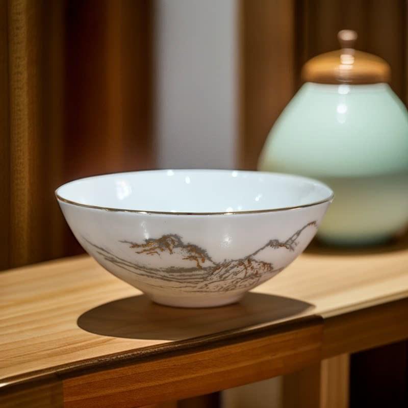 Luxury Gold Rim Bone China Tableware Set: Elegant Ceramic Plates, Bowls, and Dishes for Home and Hospitality Use