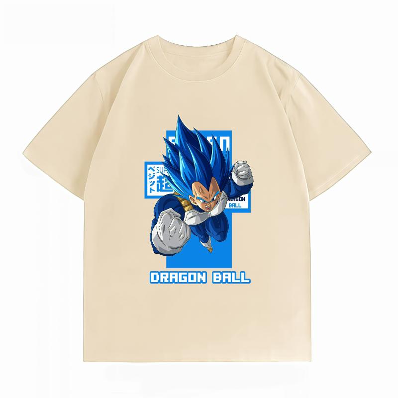 Unisexs Clothing New 100 Cotton Breathable Summer TShirt Dragon Ball Vegeta Blue Print Casual Streetwear Unisexs Tops