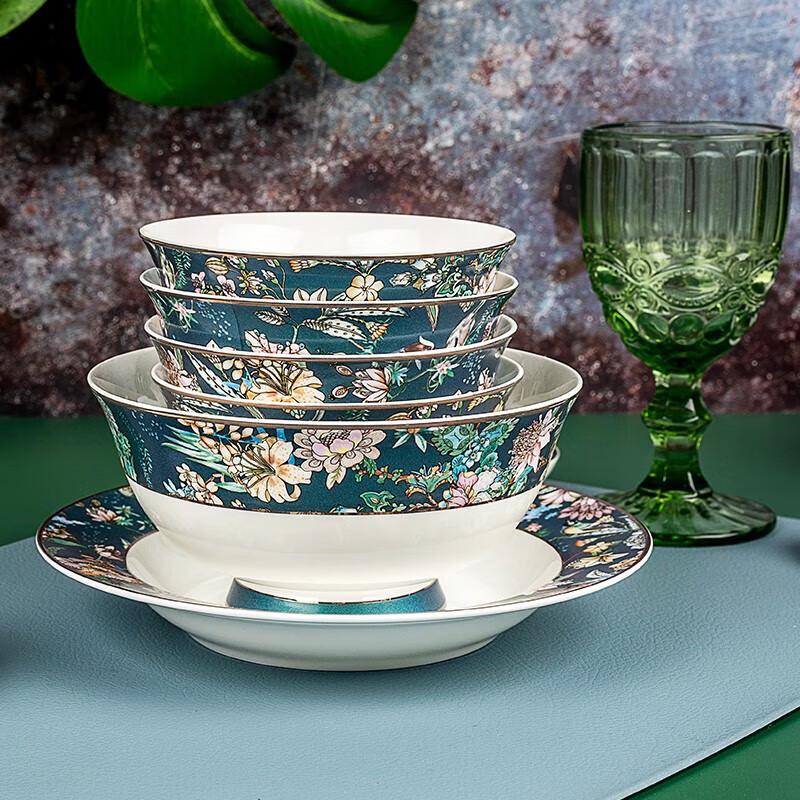 Tang Hui Nordic Green Wilds Bone China Dinnerware Set