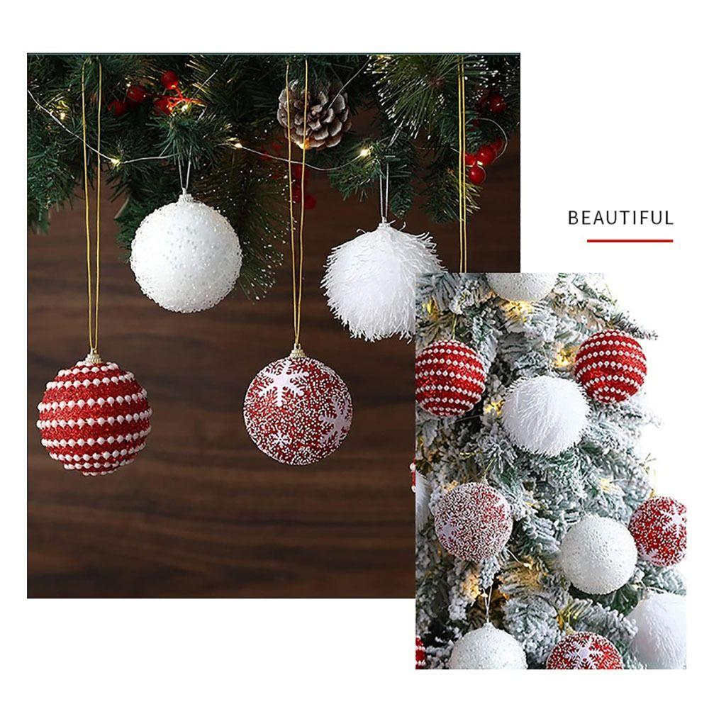 12pcs/box 7CM Christmas Ball Foam Foam Ball Crafts Gift Xmas Tree Hanging Pendant New Year
