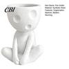 Artistic Pencil Cup for Desk Abstract Character Pen Holder, Resin Sitting Figure Desktop Storage Organizer Office Cup, Multi-functional Makeup Brushes