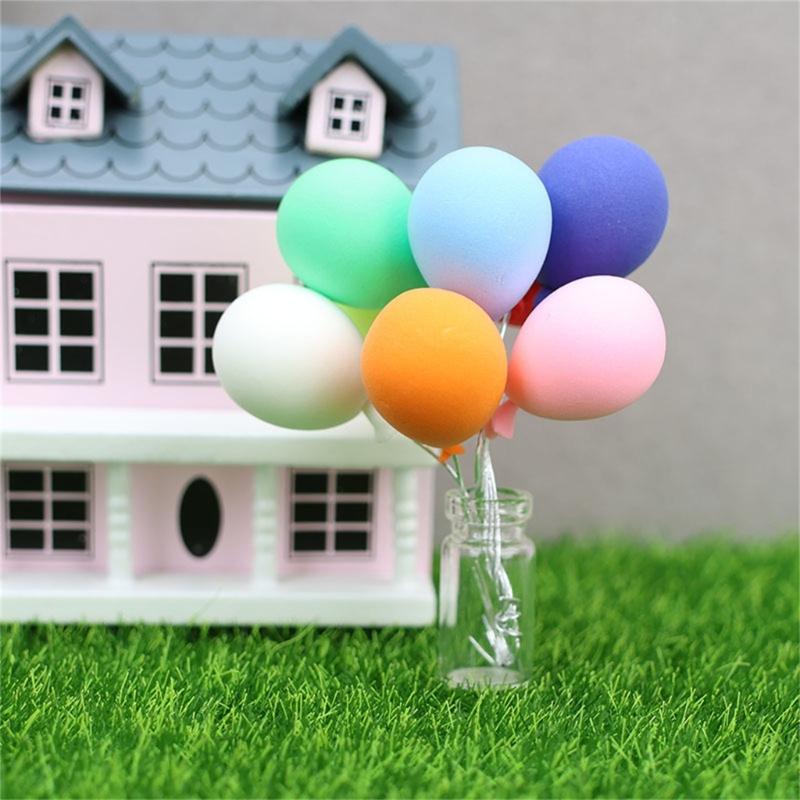 Pack of 8 Colorful Small Resin Balloon Portable Accessory for Dollhouses Garden Creative Landscape Accent Daily Use