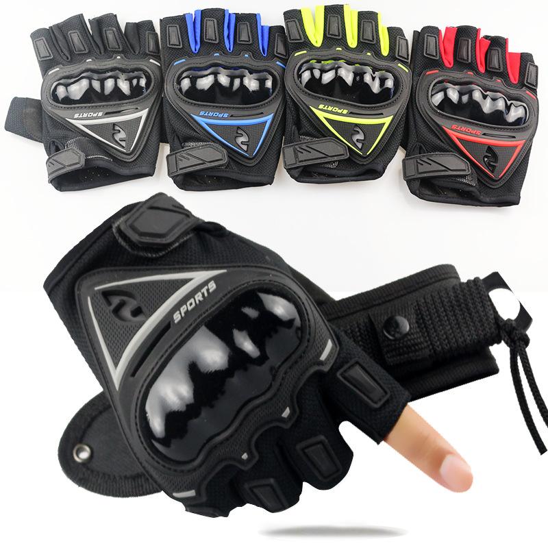 Cycling gloves motorcycle men's summer half-finger racing rider four seasons locomotive carbon fiber protective gloves