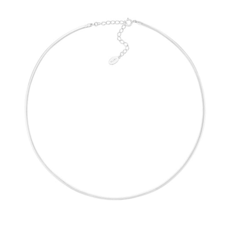 Green [925 Silver] Un.silver.160 / Flat Evening Necklace