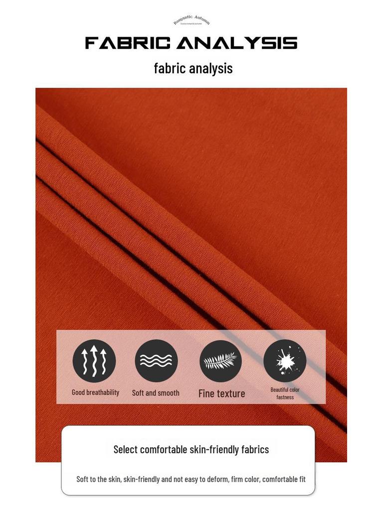 Dam T-shirt med lång ärm i ren bomull, Lätt baslager, Höst 2025-stil