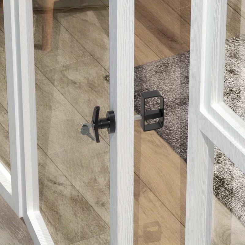 1pc Shed Door Lock Latch, Shed Door T Handle Lock, 2 Keys - Shed Door Hardware - Black