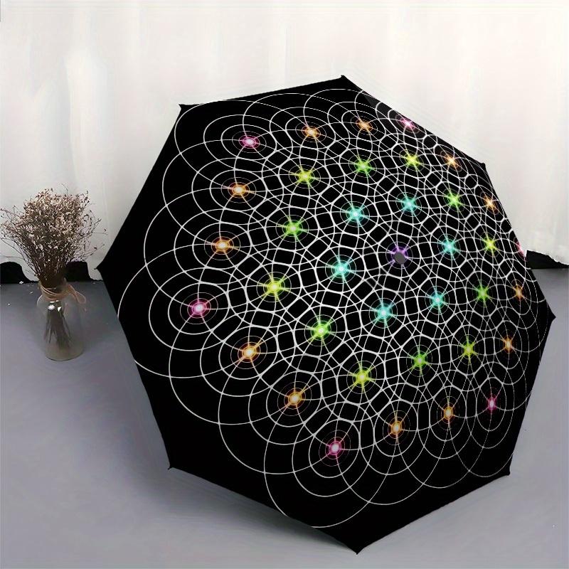 1pc Sacred Geometry Mandala Umbrella with Plastic Handle,Suitable for All Seasons Home Travel Outdoor UmbrellaM1334