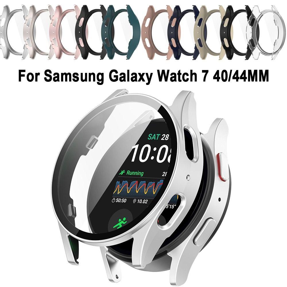 PC+Tempered Protective Case Full Coverage Cover Shell for Samsung Galaxy Watch 7 40/44MM