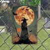 Vintage Halloween Metal Sign  Spooky Witch  Full Moon Night Scene Wall Art   Iron Decorative Plaque for IndoorOutdoor Use