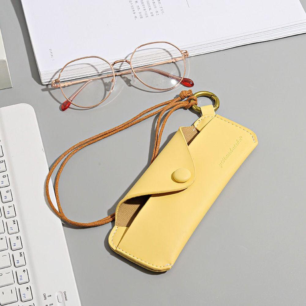 PU Leather Glasses Bag Anti-lost Eyeglasses Holder Creative Sunglasses Case  Students