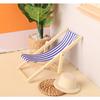 1:12 Mini Wooden Beach Chair Miniatures Home Scene Furnishings Emulational Furniture Model Dollhouse Home Decoration Play House