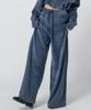 UNUSUALNORMAL Martin Velvet Wide Pants_Navy
