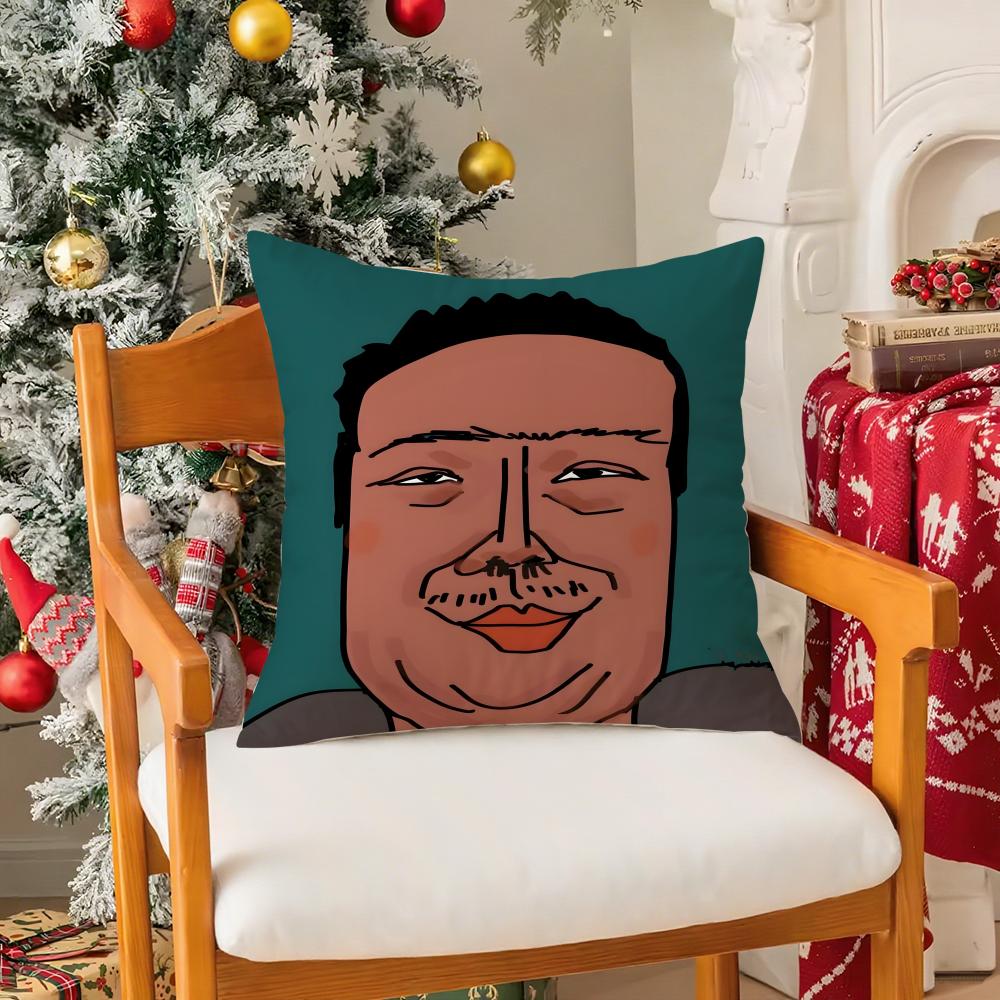 Funny Funny Characters Pillow Case Silky Short Plush with Invisible Zipper Dustproof Sofa Cushion Cover for Home Decor