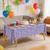 Purple Aluminum Film Tablecloth, Party Cartoon Children's Birthday Decoration Items, Set Up Party Dessert Table, Table Decoration Tablecloth.