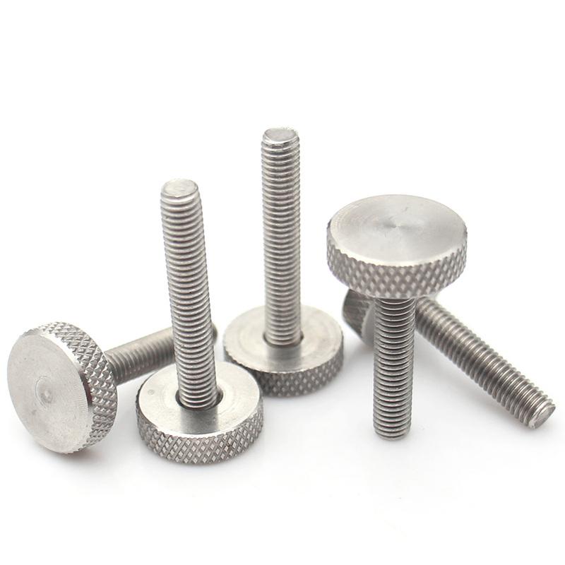 2-10pcs M2 M2.5 M3 M4 M5 M6 M8 M10 304 Stainless Steel Large Flat Head Knurled Thumb Screws Hand Tighten Bolts length 4-60mm