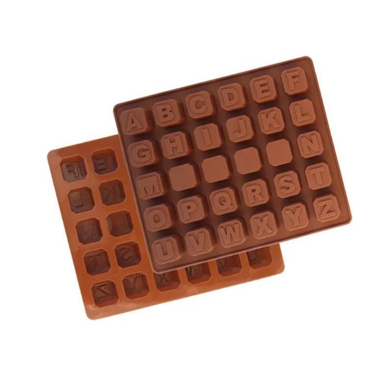 Neue Silikon 30 Gitter Buchstabenform Druck Eiswürfel Schokolade Seife Kuchenform Weihnachten Silikonform Fondantform