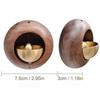1Pcs Round Bell Black Walnut Wood Hanging Doorbell Wind Chimes Decor Wooden Magnetic Door Bell Entrance Opening Chime