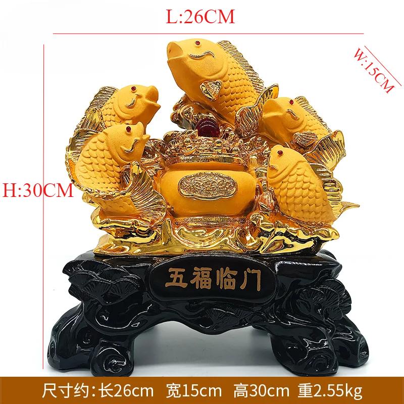 

украшение из золотой рыбы-дракона из смолы, гостиная, шкаф для вина и телевизора, открытие, новоселье, новый дом, подарочные изделия, предметы интерьера