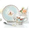 Countryside Ceramic Coffee Cup And Saucer Set Floral Tea Pot Design Afternoon Tea Cup for Party Home Drinking Wedding Gift