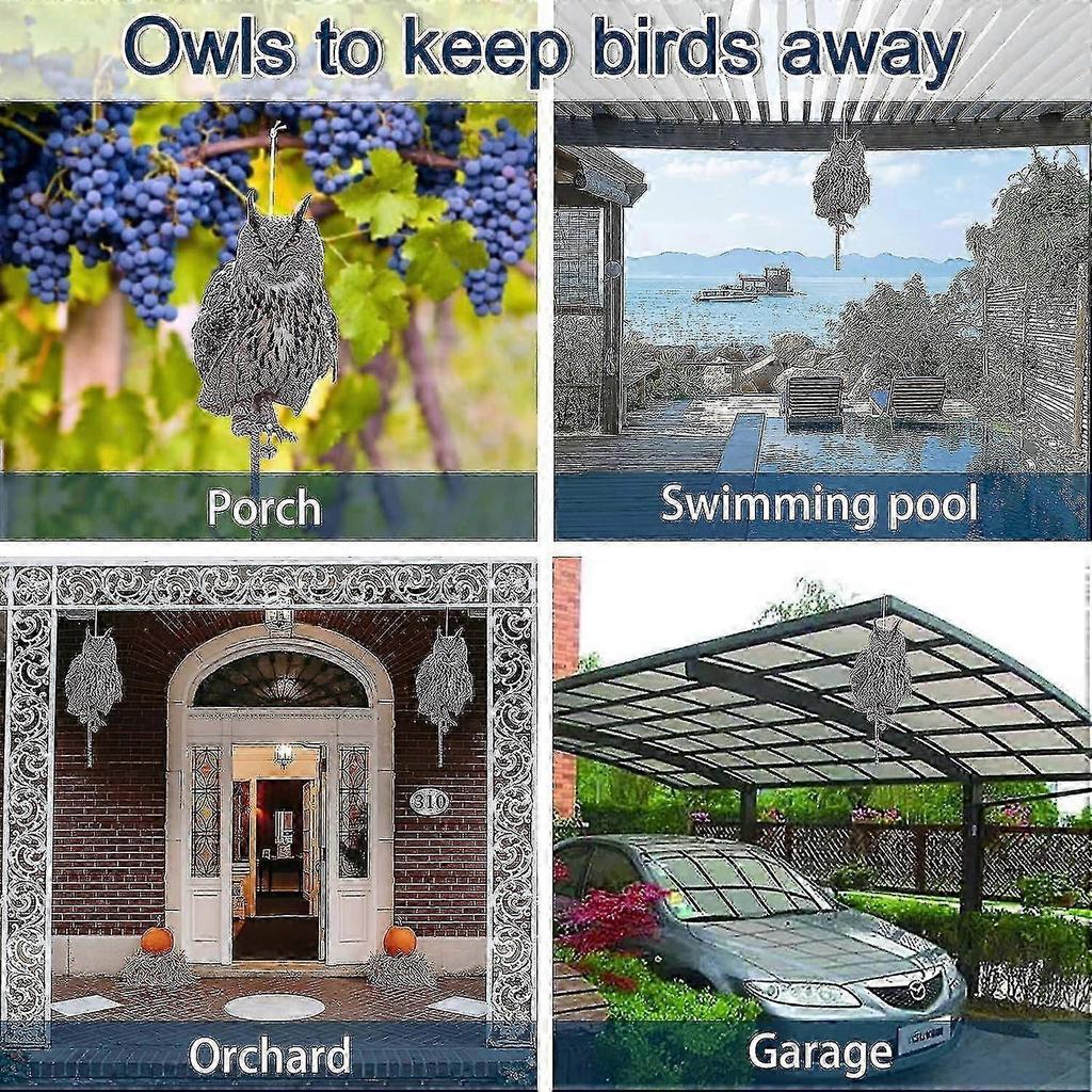 2pcs Owl Bird Scarer With Reflective Tape Bird Deterrent Bird Repellent Devices To Scare Birds Pigeons Away For Garden Roofs Patio Windows Balcony Tre