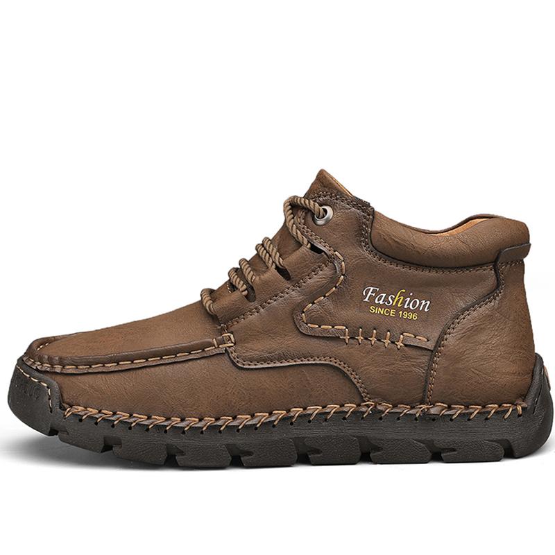 Spring/Autumn Men's Lace-up Large Size Retro Casual Shoes Casual Shoes Autumn/winter Plus Velvet Warm Handmade Ankle Boots