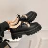 Warm and Velvet Winter New Women's Shoes Lace-up Fluffy Shoes British Style Small Leather Shoes Thick-soled Heightening Single Shoes